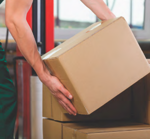 retail distribution - lifting a box